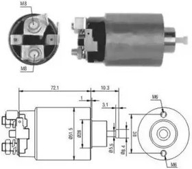 46025, Реле втягивающее (OE) Mitsubishi Pajero S Hyundai Galloper I 3.0 V6