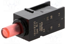 1844.6235, Переключатель: кнопочный, Пол: 2, DPDT, 0,5A/60ВAC, 0,5A/60ВDC