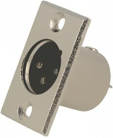 XLR-3W-C, Гнездо, XLR, "папа", PIN 3, пайка, диаметр монтажного отверстия 19мм