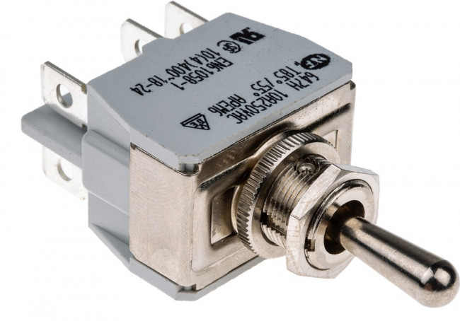 647H/2, Рычажный переключатель, (Вкл.)-Выкл.-(Вкл.), DPDT, Без Подсветки, Серия 600H, Панель, 15 А 647H/2, Рычажный переключатель, (Вкл.)-Выкл.-(Вкл.), DPDT, Без Подсветки, Серия 600H, Панель, 15 А