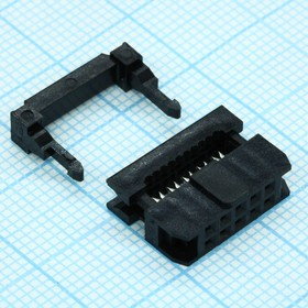 DS1017-10MA2B, (IDC2-10F), IDC разъем, розетка на плоский шлейф 10pin(2x5), шаг 2.00мм