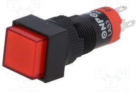 V10F-11-24R, Переключатель: кнопочный, Пол: 2, SPDT, 0,5A/250ВAC, 1A/24ВDC, IP40