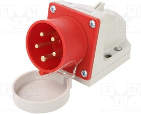 515-6T, Разъем: питания AC, трехфазный; гнездо; "папа"; 16А; 400ВAC; IP44
