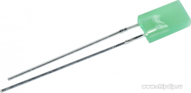 L-513SGDT, Светодиод 2,5х5мм/зеленый/ 568нм/8-10мкд/110°