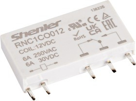 RNC1CO12, Реле сверхтонкое 1пер. 12VDC, 6A/250VAC RNC1CO12, Реле сверхтонкое 1пер. 12VDC, 6A/250VAC
