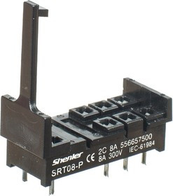 Цоколь SRT08-P, 10A(300V), для печатных плат, черный, для RFT2CO, 46.52, G2R-2, KRI2 Цоколь SRT08-P, 10A(300V), для печатных плат, черный, для RFT2CO, 46.52, G2R-2, KRI2