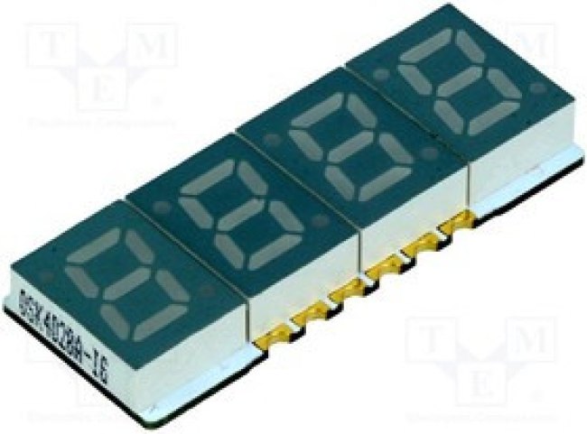 OSK4028A-LG, Дисплей: LED, 7-сегментный, 7мм, 0,28", II.зн: 4, зеленый, 5-15мкд