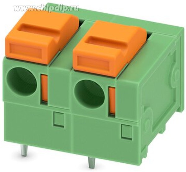 1790513, 7.62mm 15A 250V Сквозной монтаж Зеленый 1 1 P=7.62mm Пружинная Клеммная Колодка