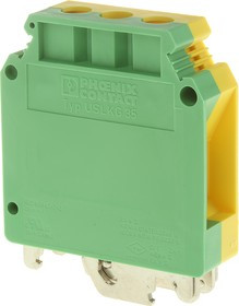 0444019, 2-Way USLKG 35 Earth Terminal Block, 18 0 AWG Wire, Screw Down, Polyamide Housing, ATEX