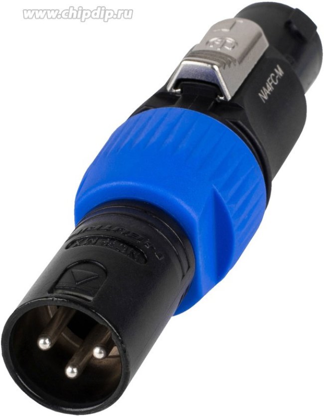 Neutrik NA4FC-M адаптер-переходник, 4-контактный Speakon «мама» NL4FC -  XLR 3 Male «папа»