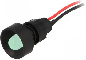 LG-D10-220DC, Индикат.лампа: LED, вогнутый, 220ВDC, Отв: d13мм, IP40, пластик