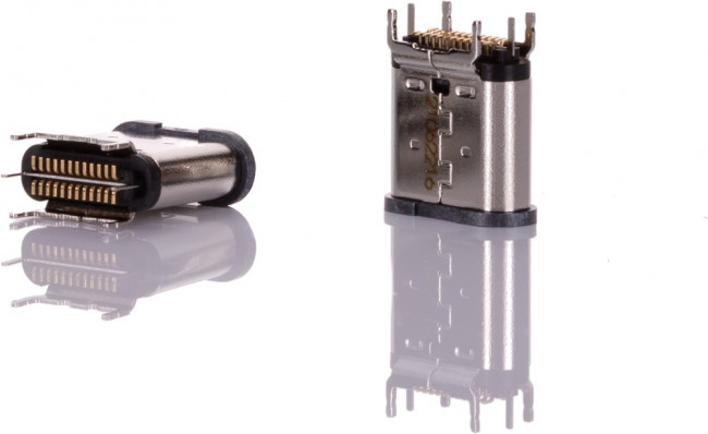 204711-0001, USB Connectors Vertical Type C SMnt 1.4mm SDR Tab