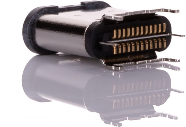 204711-0001, USB Connectors Vertical Type C SMnt 1.4mm SDR Tab