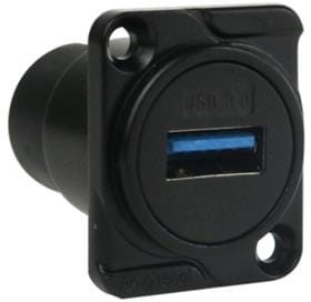 AC-USB3-AAB, USB Connectors USB A D SHELL PANEL BLACK