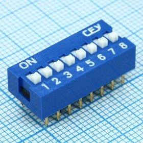 DS1040-08BN, (SWD1-8), DIP-переключатель 8 групп слайд синий