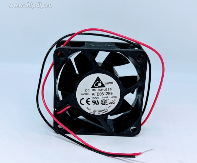 AFB0612EH-AR00, DC Fans Tubeaxial Fan, 60x25mm, 12VDC, Ball Bearing, 3-Lead Wires, Locked Rotor Sensor