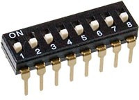 CDH-08-V, (= 1825057-7) (ADE0804, DIP переключатель 8 поз. 2.54мм 24В 100мА) 25 pc tube close to G