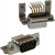 181-M15-113R141, D-Sub High Density Connectors 15P HD Male Vert Dip Machin Nickl W/Bdlck