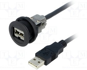 09454521962, Гнездо USB 2.0 A/A 22мм IP20 Цвет черный -25-70°C