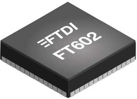 FT602Q-B-T, Интерфейсные мосты, USB в FIFO, 3 В, 3.6 В, QFN, 76 вывод(-ов), -40 °C