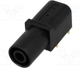 BSM-420-B, Гнездо, "банан" 4мм, 24А, черный, позолота, PCB, изолированный