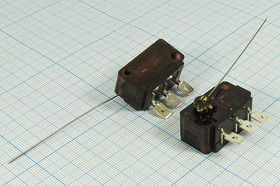 Переключатель концевой(путевой) без фиксации, на переключение SPDT, 220В/5А, рычаг 80мм; №1727 ПКонц 31x16 x14\220\ 5\OFF-(ON)\\L80\P-CS-71\