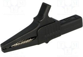 XKK-1001-21, Зажим "крокодил" черный Размер гнезда 4мм L 82,2мм