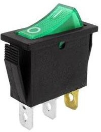 IRS-101-1C3D (зеленый), Переключатель с подсветкой (авто) ON-OFF (12VDC) SPST 3P