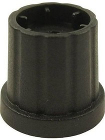 K21-6D, Ручка, с юбкой, пластмасса, dоси: 6мм, d16,5x19,2мм, черный