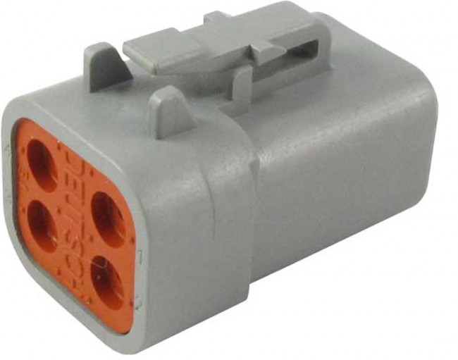 DTP06-4S, Корпус разъема, IP68, DTP Series, Штекер, 4 вывод(-ов), 6.71 мм, Гнездовыми контактами серии DTP DTP06-4S, Корпус разъема, IP68, DTP Series, Штекер, 4 вывод(-ов), 6.71 мм, Гнездовыми контактами серии DTP