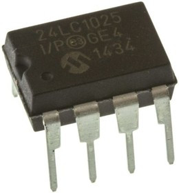 24LC1025-I/P, Микросхема памяти, EEPROM 1024K 128KX8 2.5V SER EE