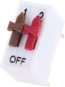 ED57654, 2 Way Through Hole DIP Switch SPST