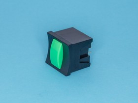 PSM2-0-E-B, Кнопка мини без фикс. зеленая в черном корп.