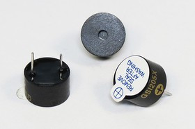 Зуммер магнитоэлектрический с генератором, размер 12x 8, напряжение 5В, частота 3.1кГц, контакты 2P7