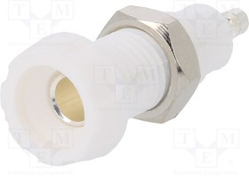 551-0600, Гнездо; "банан" 4мм; 10А; 50ВDC; 28,5мм; белый; никелированные