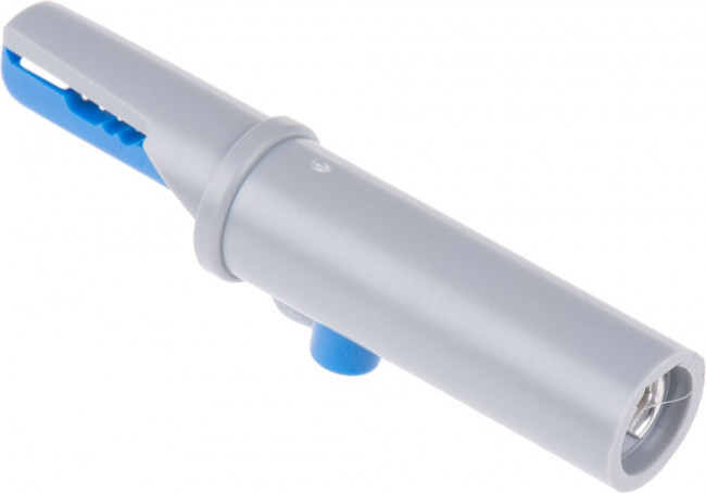 930 126-102, Crocodile Clip 4 mm Connection, Brass Contact, 6A, Blue