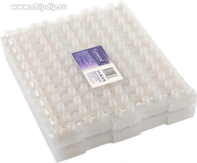 General Зажим винтовой GZV-3-12-W, 3А, 12 пар, полиэтилен, белый, 10шт