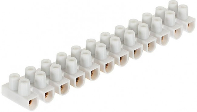 General Зажим винтовой GZV-3-12-W, 3А, 12 пар, полиэтилен, белый, 10шт