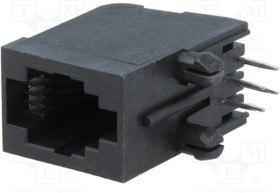 RJJU44144E7V011, Гнездо, RJ9, PIN: 4, Кат: 5, Конф: 4p4c, THT, угловой