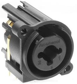 ACJC9AV2L BULK, XLR Connectors 1/4" XLR Dual Chassis Mount C Type Vertical PCB (24mm) Stereo Switching XLR