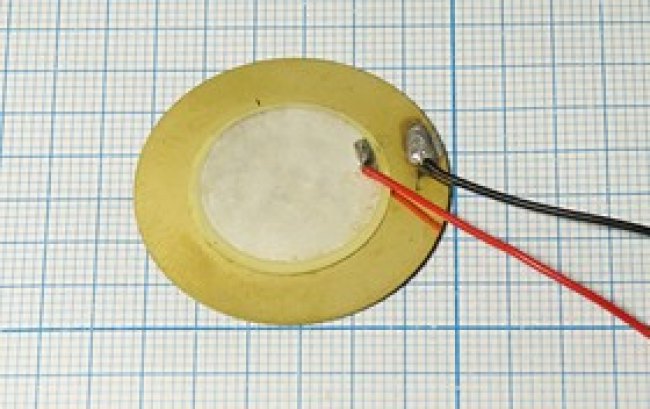 Пьезодиафрагма на бронзовой основе 31x0,25мм с выводами 100мм, частота 2кГц; пб 31x0,25\\D\ 2,0\2L10