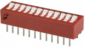 76SB12T, DIP Switches/SIP Switches DIP Switch SPST Raised Rocker 12 Pos