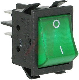 WRG32F2FBGLN, Illuminated DPST, On-None-Off Rocker Switch Panel Mount WRG32F2FBGLN, Illuminated DPST, On-None-Off Rocker Switch Panel Mount