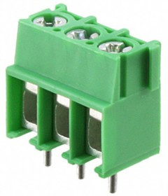 PCB terminal, 3 pole, pitch 5 mm, AWG 20-10, 32 A, screw connection, green, 1987737