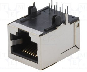 RJJS88142E9H032, Гнездо, RJ45, PIN: 8, Кат: 5e, экранированный, Конф: 8p8c, THT, угловой