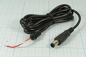 Разъем питания DC вилка, P0.6 D7.4 d5.1 L12, 2L, L 1.8м