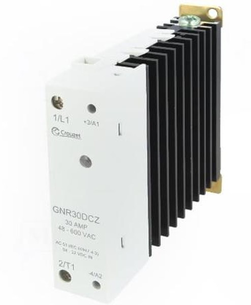 GNR30DCZ, Твердотельное реле, 30 А, 600 В AC, DIN-рейка, Панель, Винт, Переход Через Нуль GNR30DCZ, Твердотельное реле, 30 А, 600 В AC, DIN-рейка, Панель, Винт, Переход Через Нуль