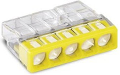 Wago 2273-245 Клемма 5-проводная (0,5-2,5 кв.мм) с пастой желтая (1 шт) Wago 2273-245 Клемма 5-проводная (0,5-2,5 кв.мм) с пастой желтая (1 шт)