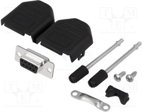 DPPK09-BK-DBS-K, Разъем D-Sub; PIN: 9; вилка; "мама"; пайка; на провод