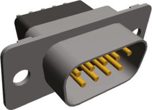 5745182-2, Amplimite HD-20 9 Way Through Hole D-sub Connector Plug, 2.743mm Pitch, with 3.05 mounting hole